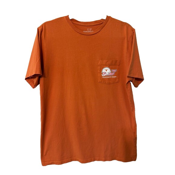 Vineyard Vines Burnt Orange University of Texas Football Whale Pocket Tee  SZ S - Picture 1 of 11